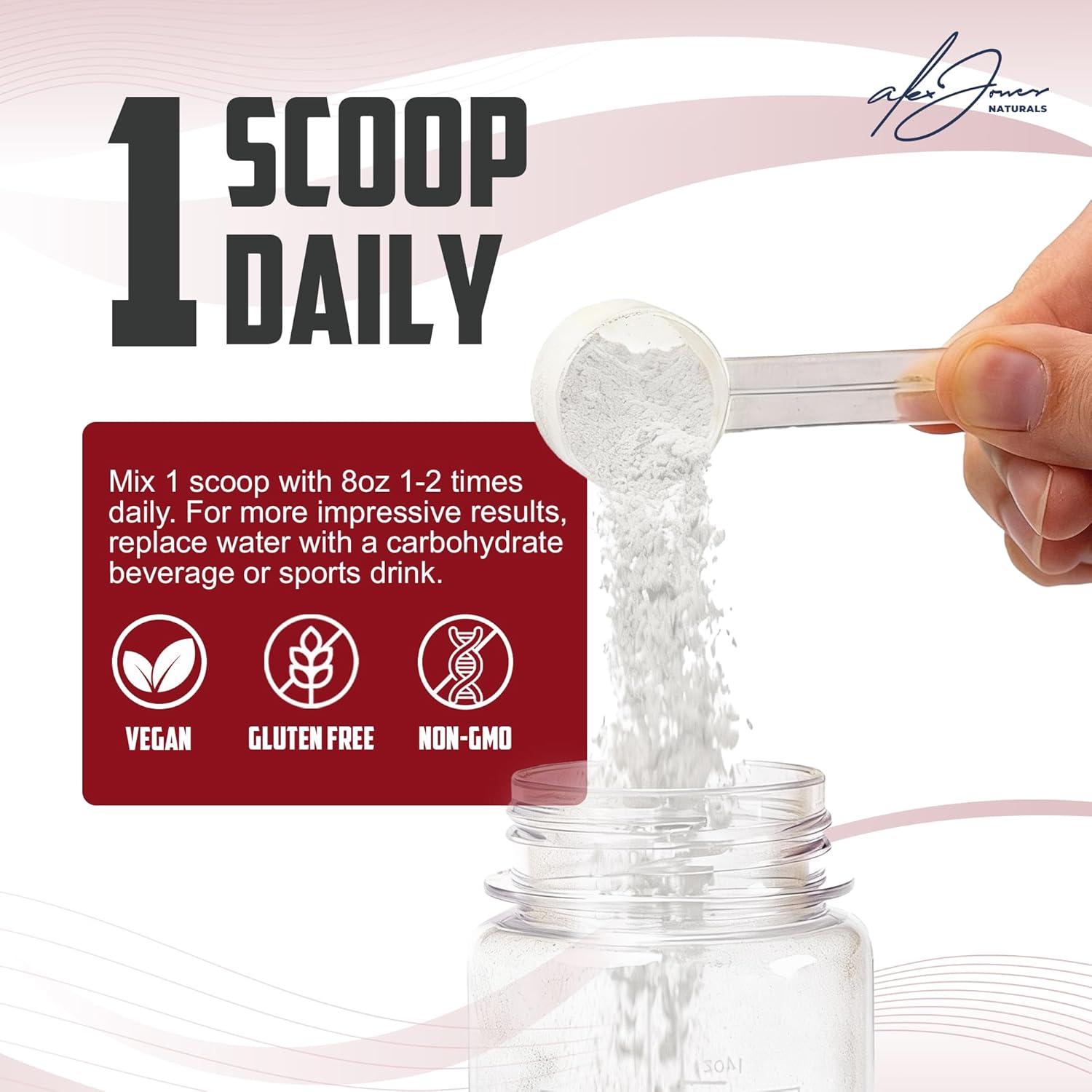 Ultimate Creatine Powder by Alex Jones – Micronized Creatine Monohydrate, 5g Per Scoop, Unflavored – Supports Strength & Daily Energy – 300g (60 Servings)