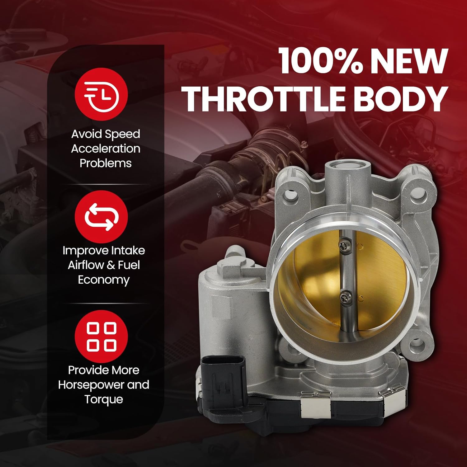 MOCA S20220 Throttle Body Assembly Replace 2015-2022 for Chevrolet Colorado 2.5L, 2014-2019 Impala, 2013-2015 Malibu, 2016 Malibu Limited, 2017-2021 for GMC Acadia 2.5L, 2015-2022 Canyon 2.5L