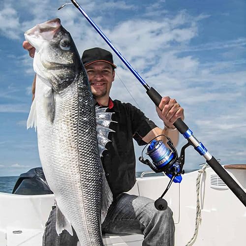 Miniatura 7 de Sougayilang Caña de pescar para bagre, 2 piezas de caña de pescar portátil de viaje MH/H/EH Power Caña de pesca de gato para spinning y casting