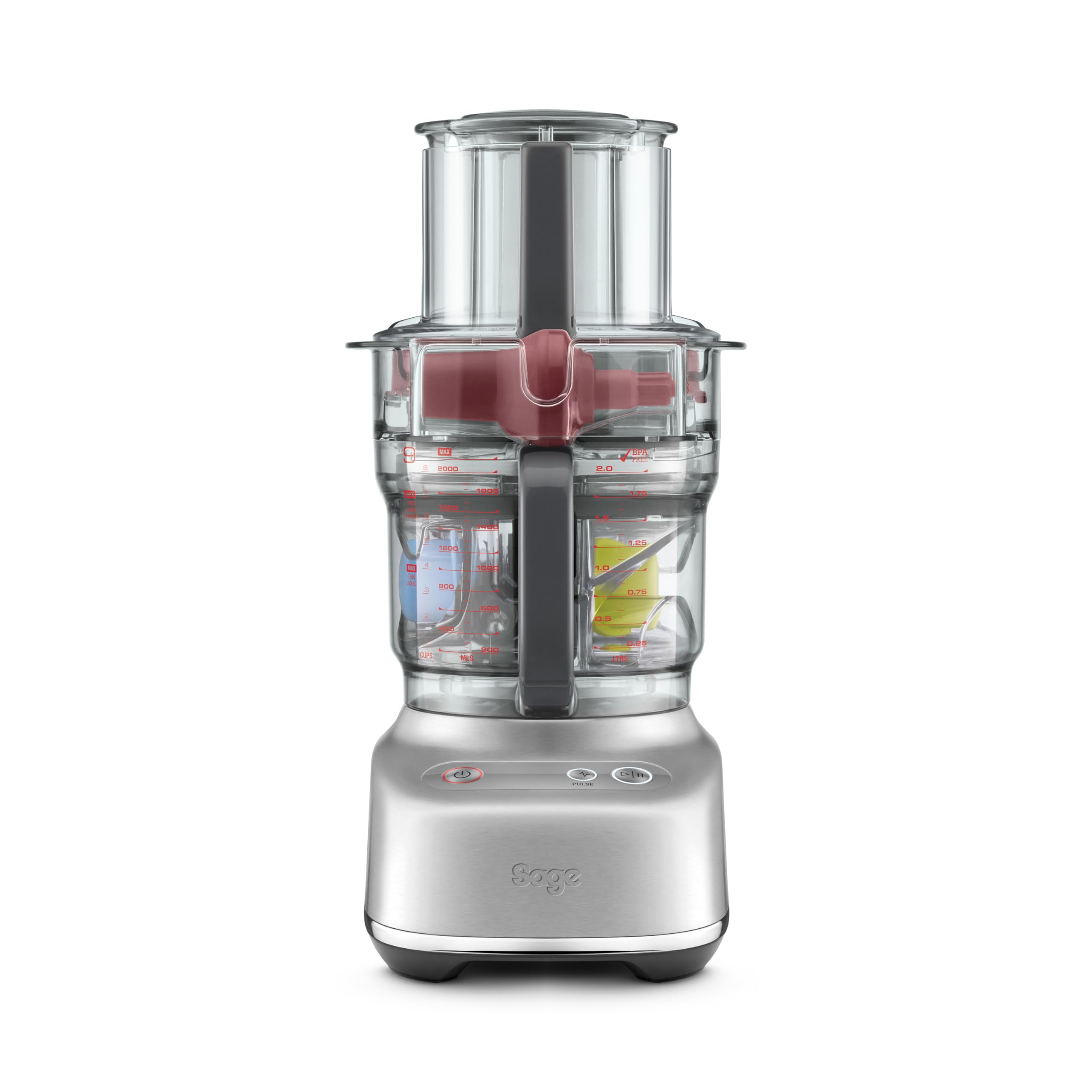 Sage The Paradice 9 Küchenmaschine, Gebürsteter Edelstahl | Multifunktionales Set zum Hacken, Würfeln, Schneiden und Zerkleinern, 9 Tassen Fassungsvermögen, 650W Motor