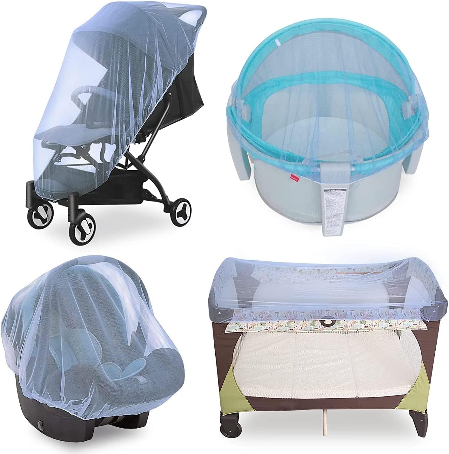 Joyzzz Bebek Arabası için Cibinlik, Dayanıklı Bebek Arabası Cibinliği, Oyun Karyolası, Bebek Arabası, Beşikler, Pack N Plays ve Taşınabilir Mini Beşik için Mükemmel Böcek Ağı (Mavi)