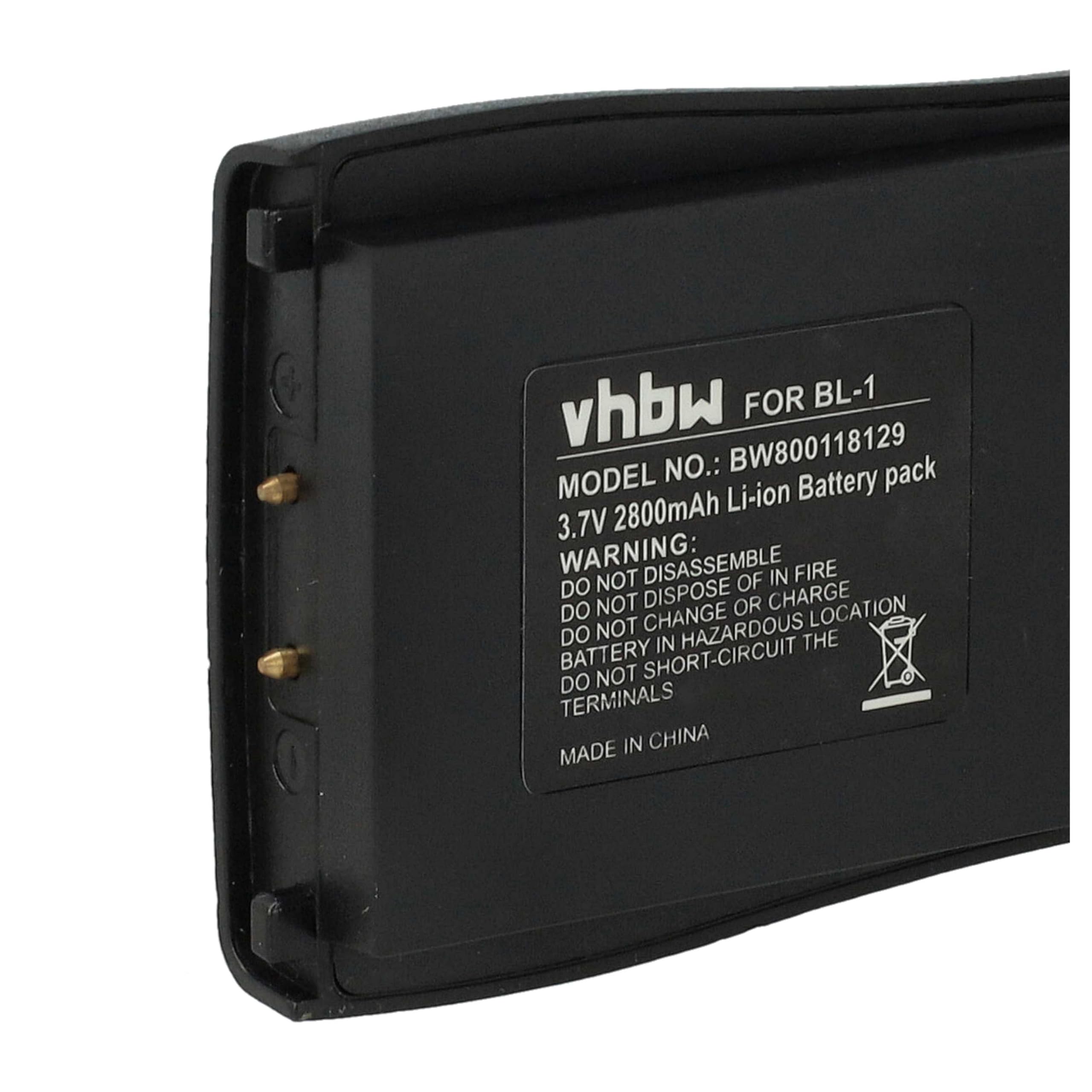 vhbw 5 x akumulator kompatybilny z Baofeng H777, BF-666S, BF-777S, BF-888S, krótkofalówka (2800 mAh, 3,7 V, litowo-jonowa)