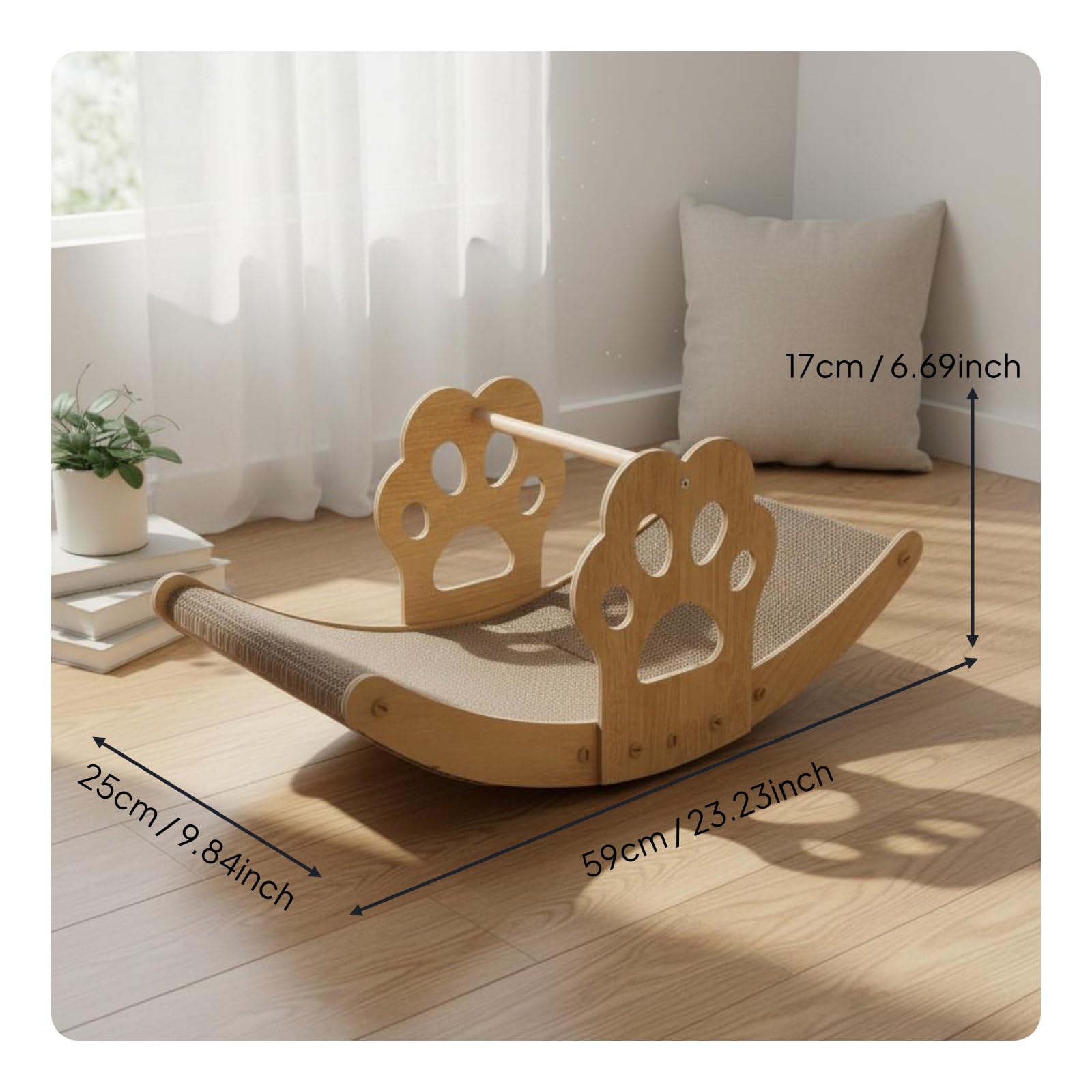 Griffoir Lounger Grattoir Balancelle pour Chat Carton Densifié Forme Incurvée Confortable Limitant l'usure des Meubles Adapté aux Chats d'Intérieur Détente Activités Ludiques, Color to 2