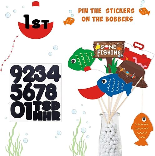 Miniatura 2 de Yaaaaasss! 21 piezas de decoración de fiesta de pesca The Big One temática de pesca, centros de mesa pequeños pescadores para ofishally un recuerdo