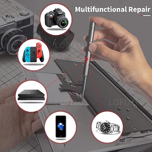 Miniatura 6 de HEARTHFUN Juego de destornilladores de precisión, kit de reparación de lentes, destornilladores magnéticos Torx, Pentalobe, cabeza plana triwing,