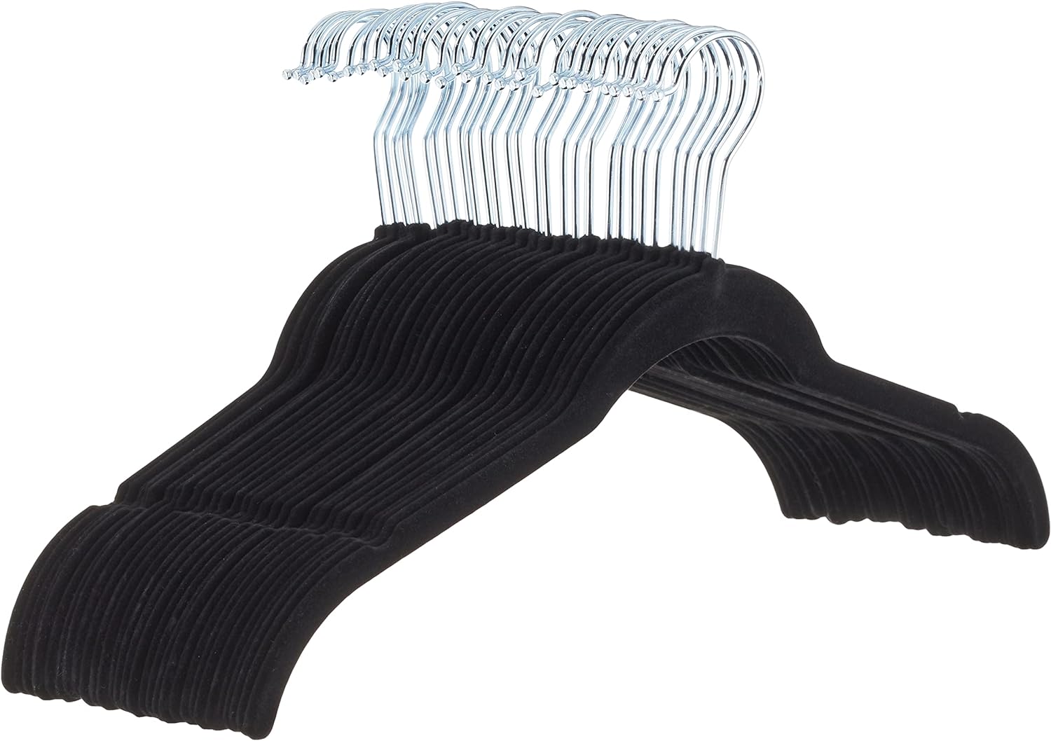 Amazon Basics Slim Velvet Non-Slip Shirt Hangers Pack of 30 Black
