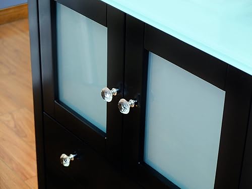 Miniatura 6 de Juego de lavabo moderno de madera independiente de 30 pulgadas, espejo de baño incluido