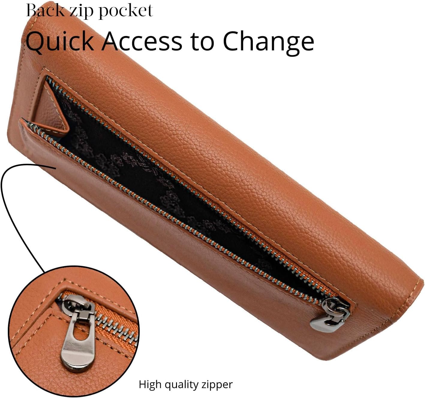 Bveyzi Ultra Slim Thin Leather RFID Blocking Credit Card Holder Bifold Clutch Wallets for Women - Image 4