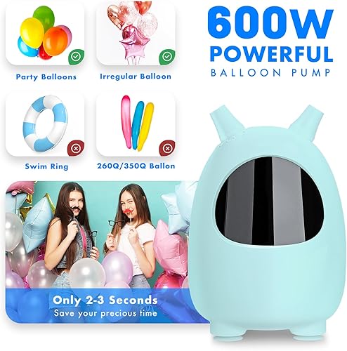 Miniatura 2 de Bomba eléctrica de globos, inflador de globos SPLAKS bomba de aire, soplador de globos portátil para arco de guirnalda, decoración de fiestas