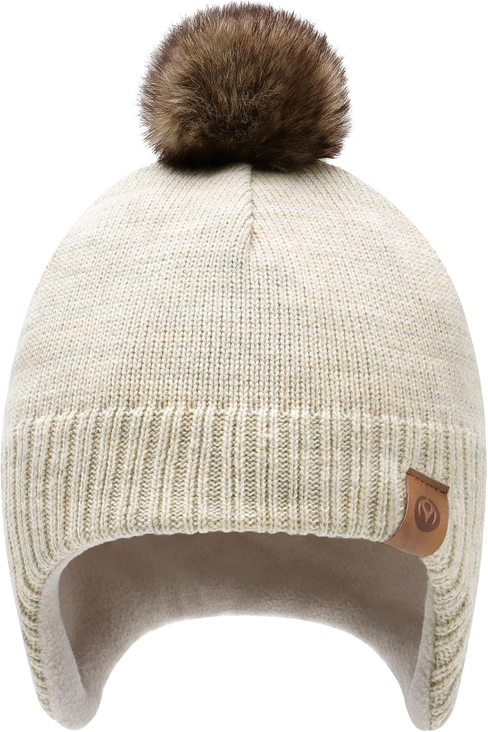 Duoyeree Kids Beanie Hat for Boys Girls Pom-pom Kint Hats Cozy Lining Winter Skull Cap - Image 2
