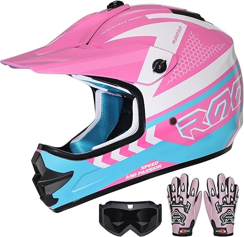 Miniatura 1 de Casco de motocross para jóvenes, certificado por DOT, casco de motocicleta de cara completa para todoterreno, cuatrimoto, paseos en la calle,