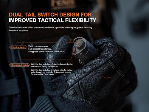 Miniatura 5 de Fenix Linterna táctica TK17 de 3600 lúmenes, tiro largo con batería recargable USB-C