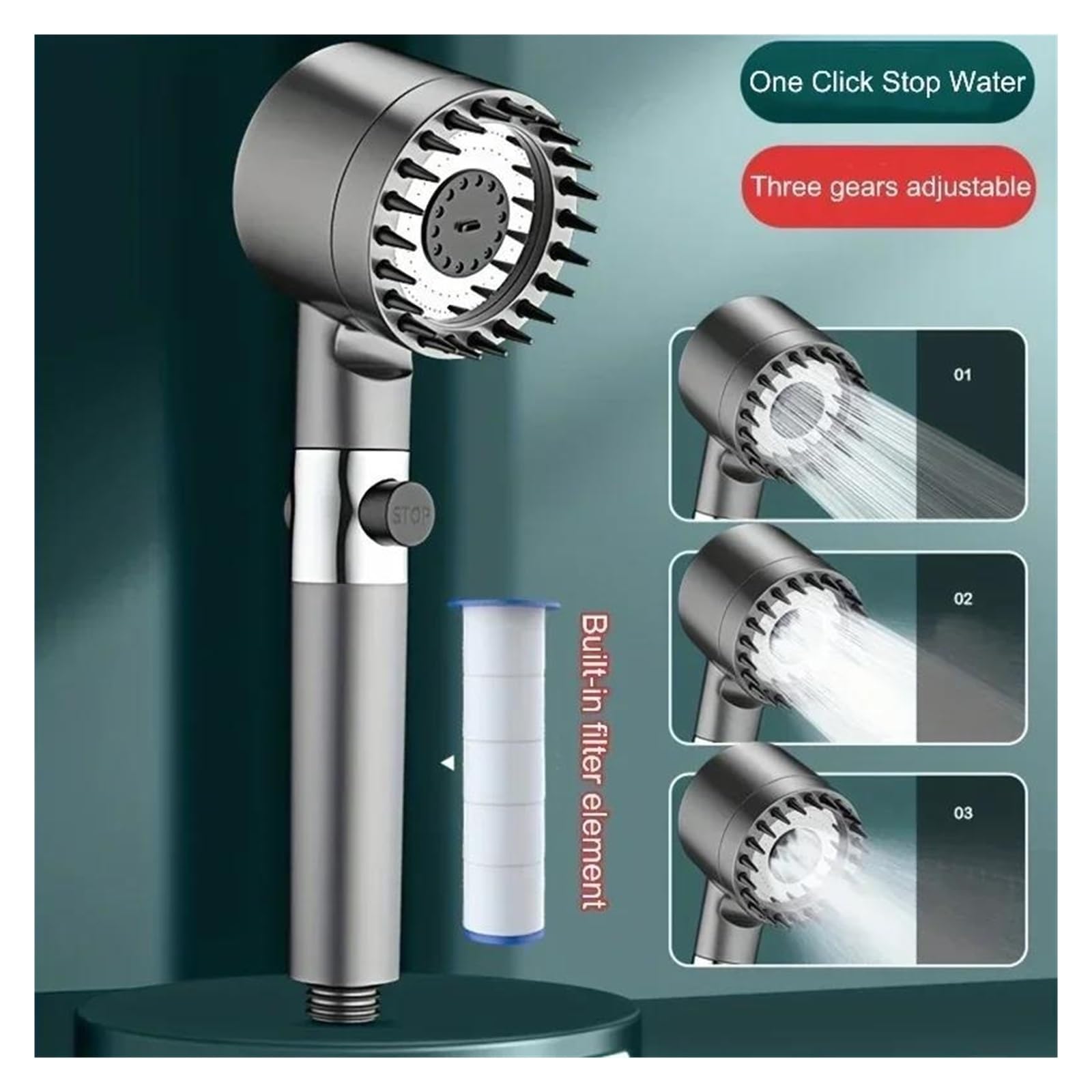 Modalità soffione doccia regolabile, rubinetto doccia ad alta pressione e grande portata, risparmio idrico(Shower head)