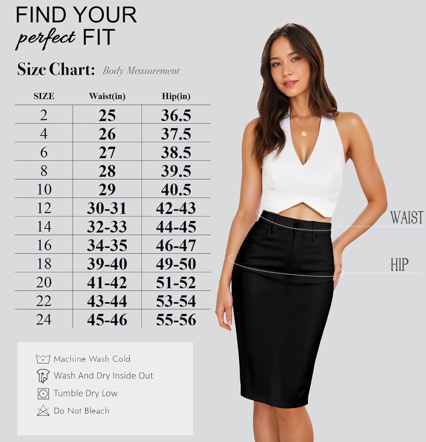 Hybrid & Company Women's Super Comfy Ultra Stretch Skirt Knee Length with Pockets - Image 6