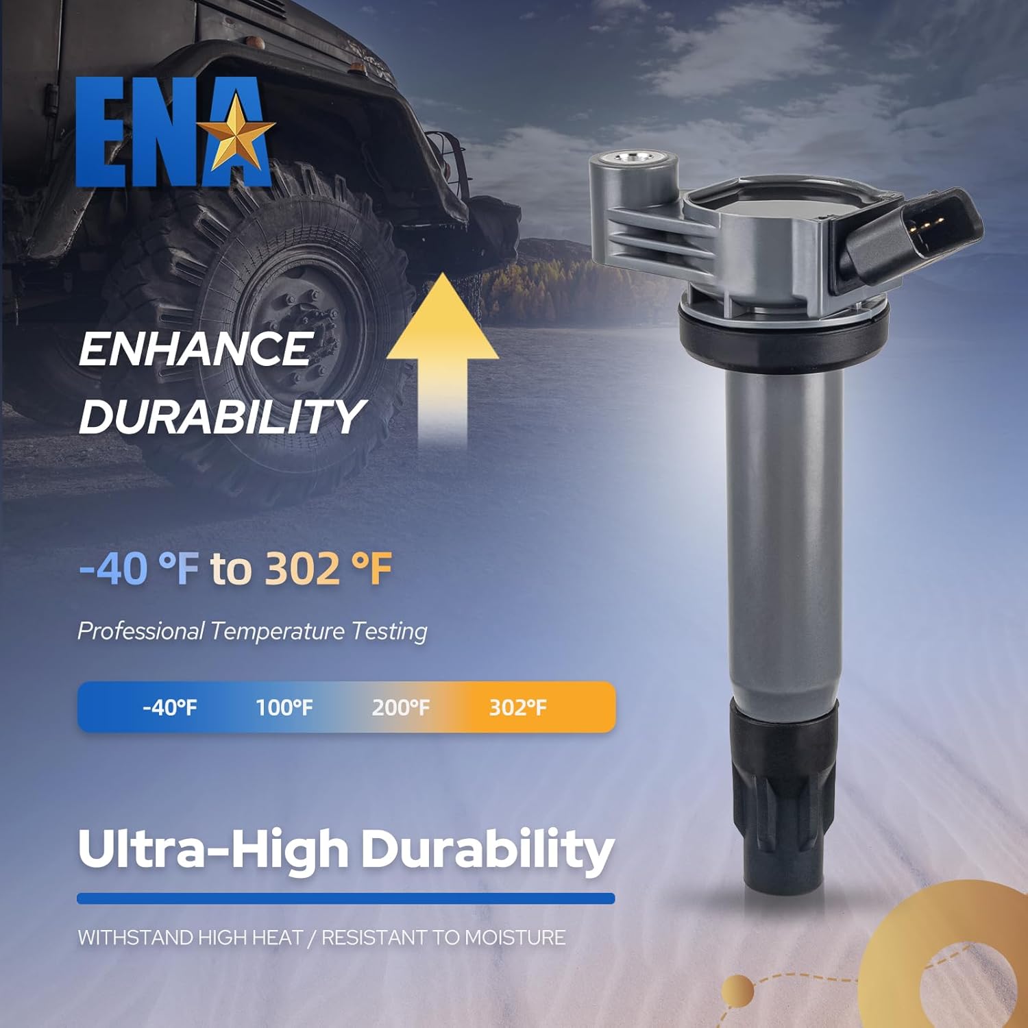 ENA Pack 6 Ignition Coil 3.3 3.3L V6 Compatible with Lexus RX330 ES330 RX400h Toyota Camry Highlander Sienna Solara 2004 2005 2006 2007 2008 2009 2010 Coils for UF506 UF430 C1452 9091919025