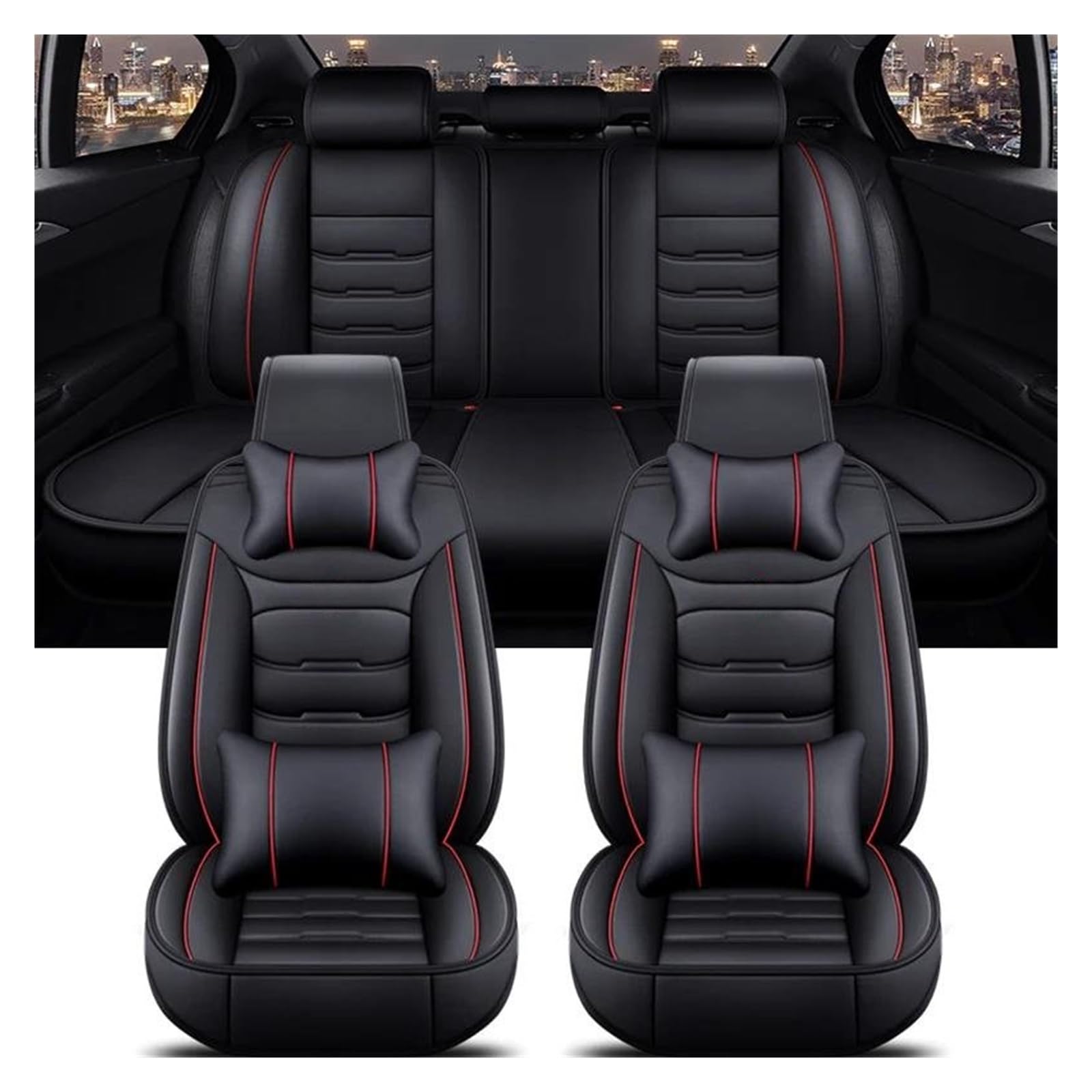Car Seat Cushions For Buick For Lacrosse For Excelle For Regal Accessories Interior Details Universal Car Seat Cover Seat Protector(B-Red B)
