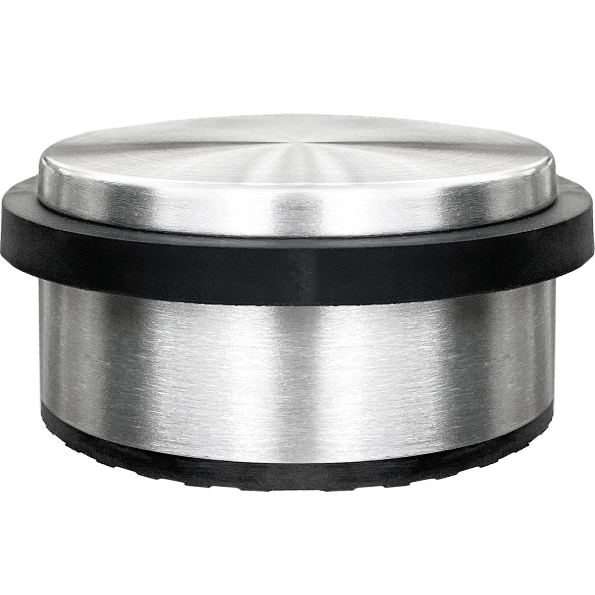 Stainless Steel Door Stop by Smith’s® | 10.3CM (D) x 4.8CM (H) / 1 Pack | Round Heavy-Duty Metal, Chrome, Satin, Silver Door Stopper | Ultimate Door, Wall, Floor, Skirting Board Protection