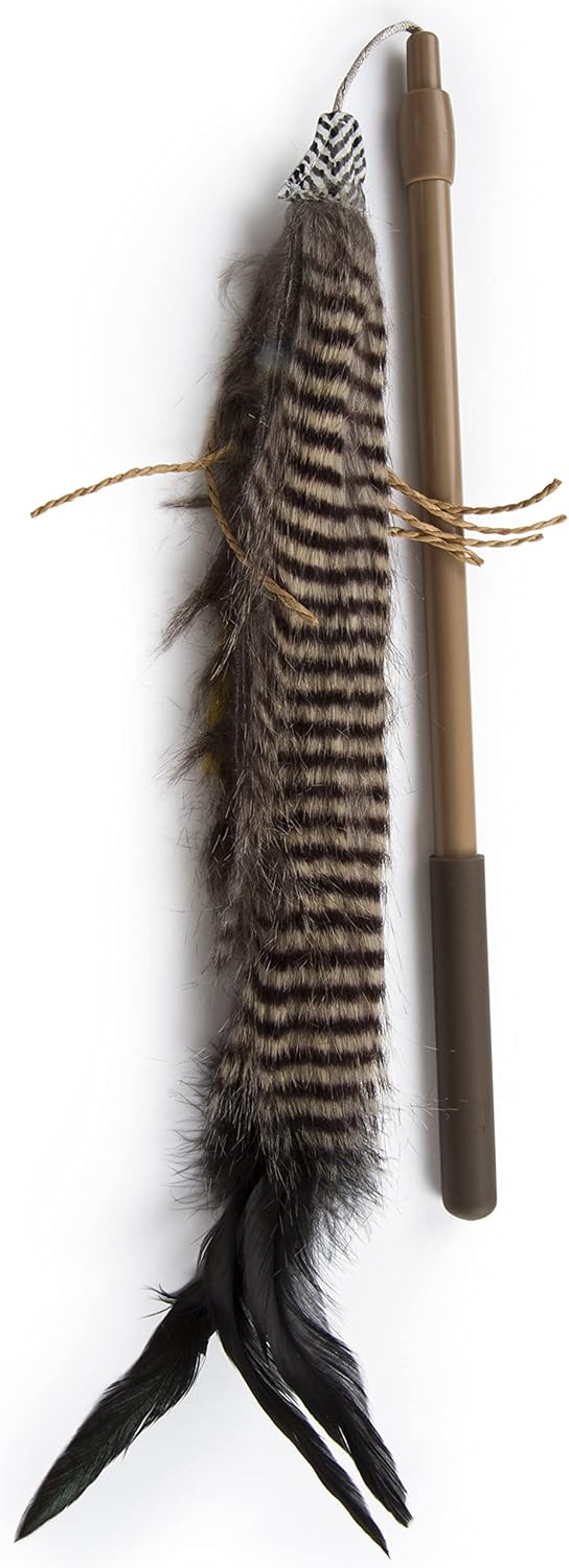 Petlinks Fly Wild Extendable (24″) Wand Cat Toy – Brown, One Size