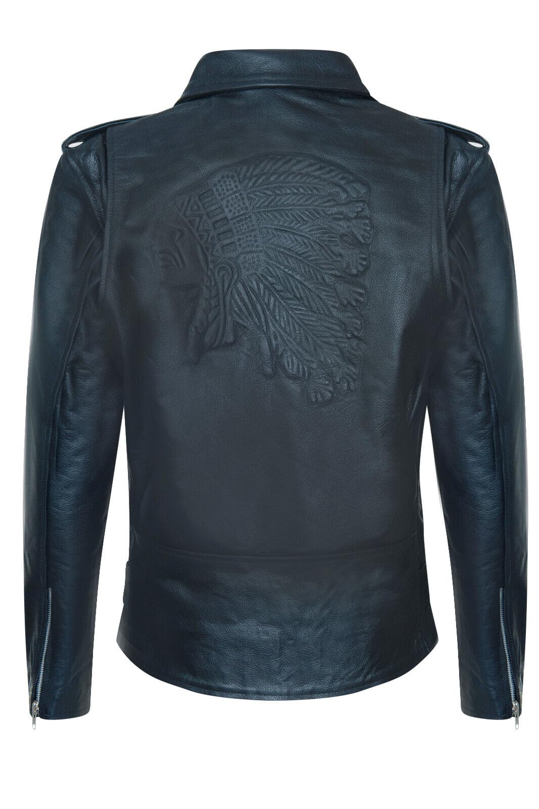 Infinity Leather Chaqueta de Motociclista Tassled Brando de Cuero Para Hombre FRINGE Hide Bender
