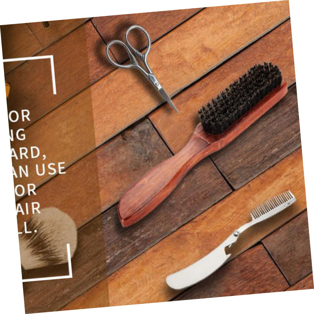 minkissy 3sätze Beard Care Set Teilig Praktisches Bartpflege-set Mit Bartbürste Und Stoffbeutel Zum Trimmen Und Stylen Von Bart Und Schnurrbart Kompakt Und Tragbar Für Unterwegs