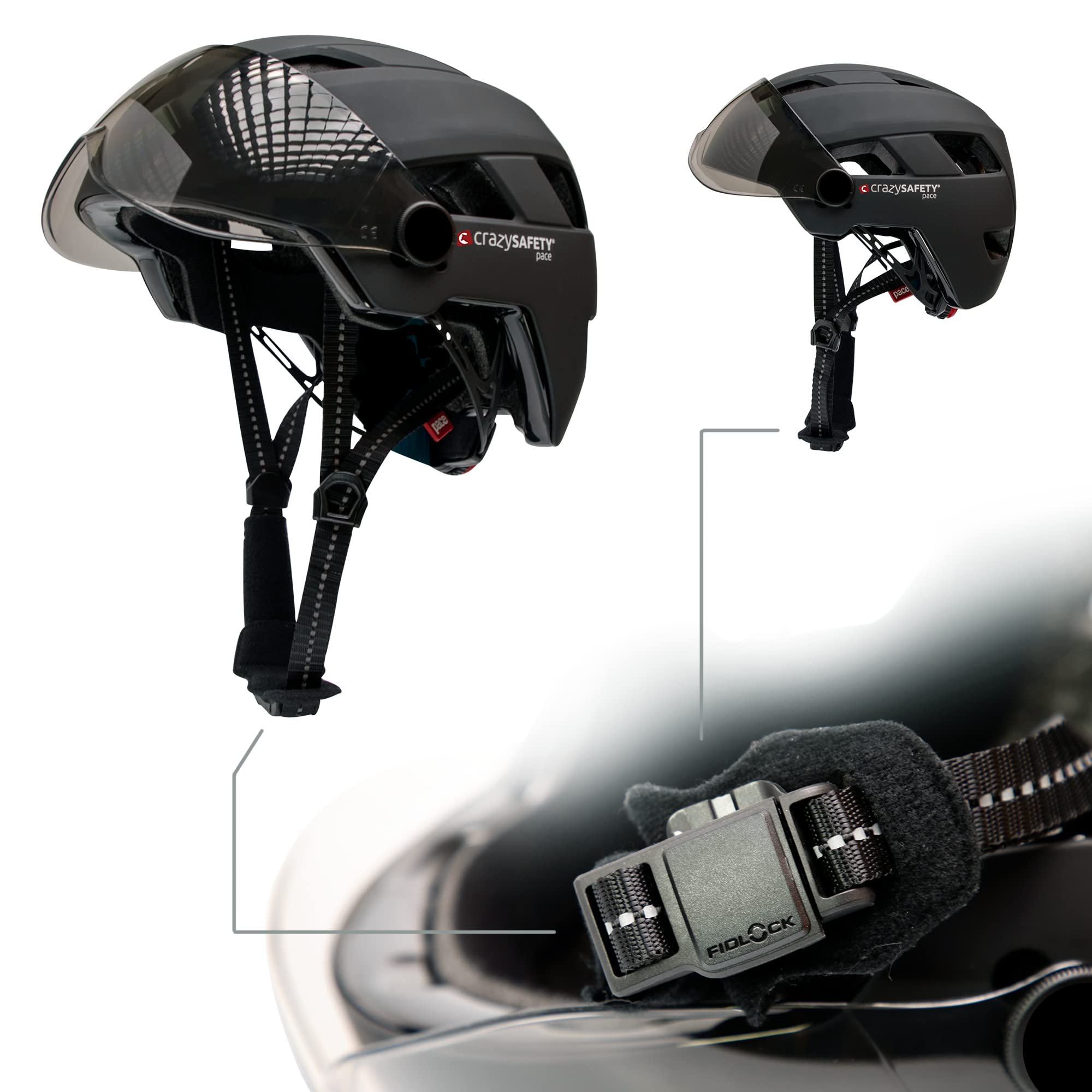 Casco da bicicletta con visiera e indicatore | Unisex per uomo e donna | Per e-bike, mountain bike e city bike | Chiusura magnetica tedesca Fidlock per un facile utilizzo