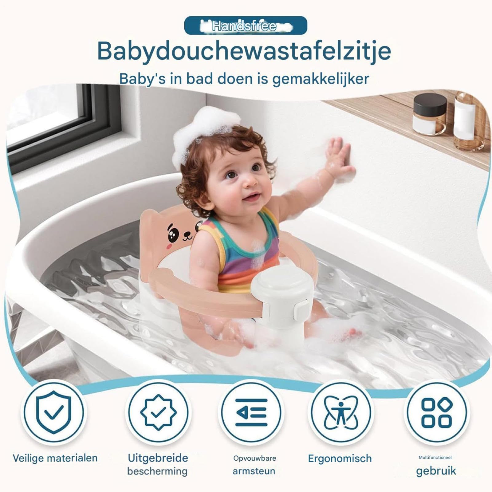 Asiento Baño Infantil Ventosas Imprescindibles 6-24 Meses Bebés
