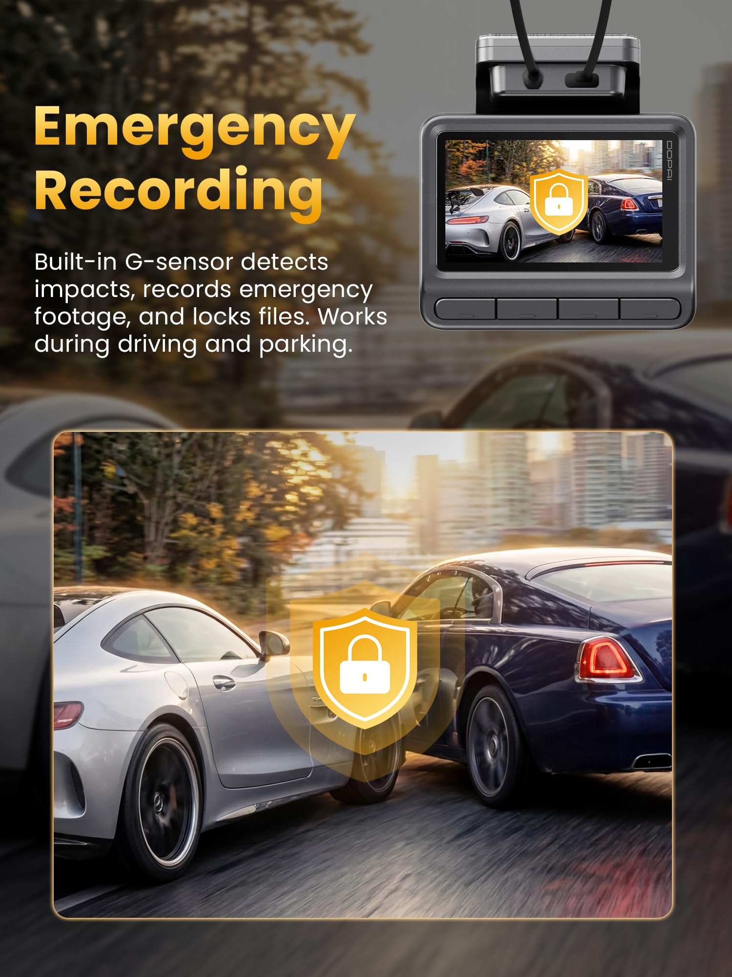 DDPAI Z50 Pro kamera samochodowa z przodu, z tyłu, 4K + 1080P, 5G WiFi6, GPS, Dash Cam 3" IPS, monitorowanie parkowania 48 h, widoczność w nocy, ADAS, nagrywanie w pętli, czujnik G, superkondensator