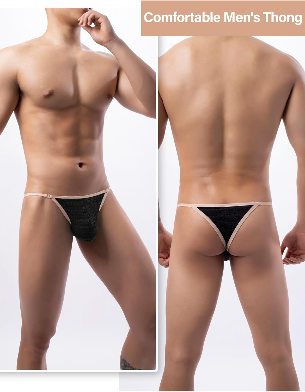 Panegy Mens Thong Men's Thong Underwear Sexy Men Lingerie Sexy Underwear for Straight Men Sexy Thongs and G-Strings M-2XL - Image 3