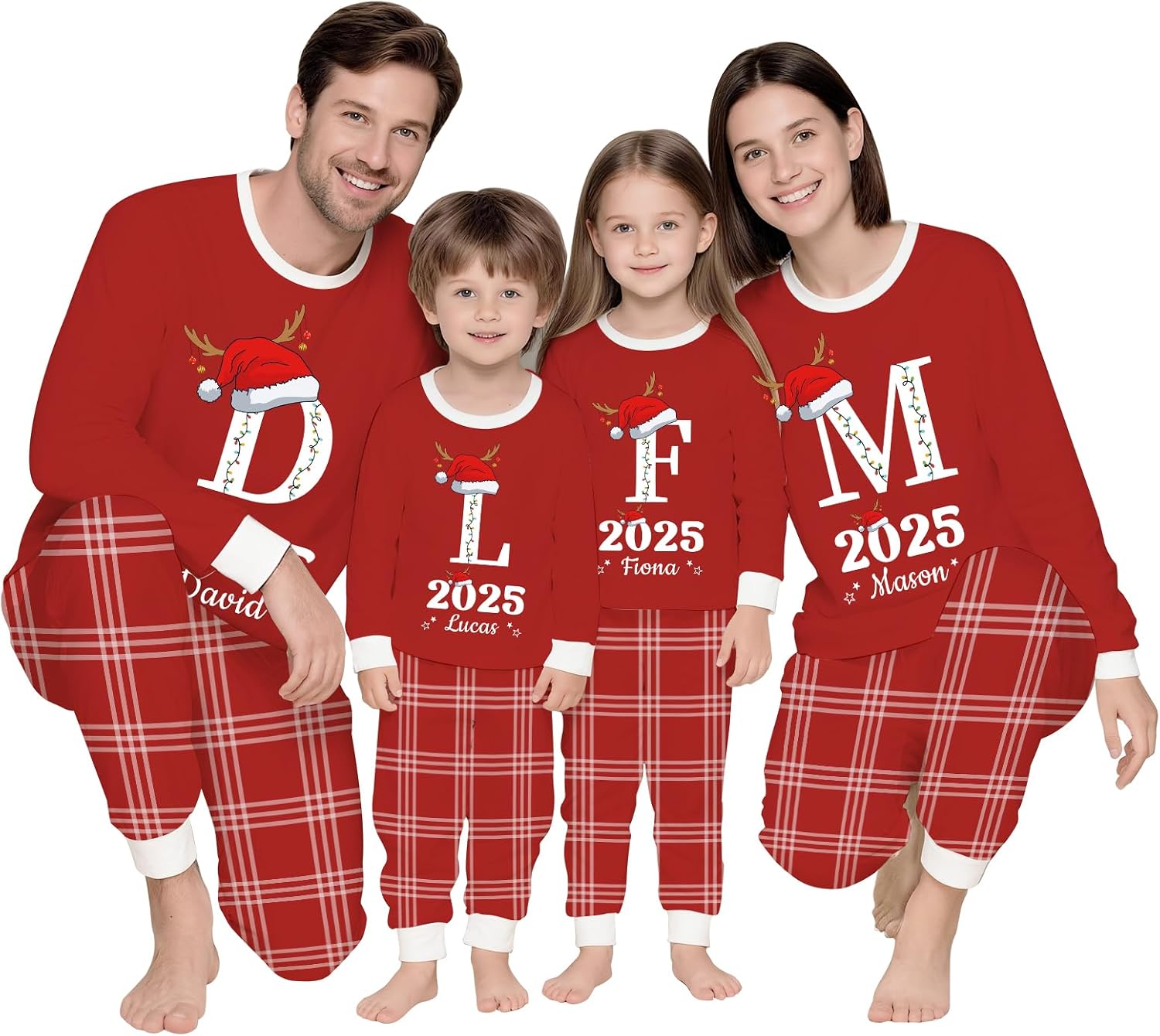 Amazon.com: Family Christmas Pajamas Matching Sets 2025, Initial Letter ...