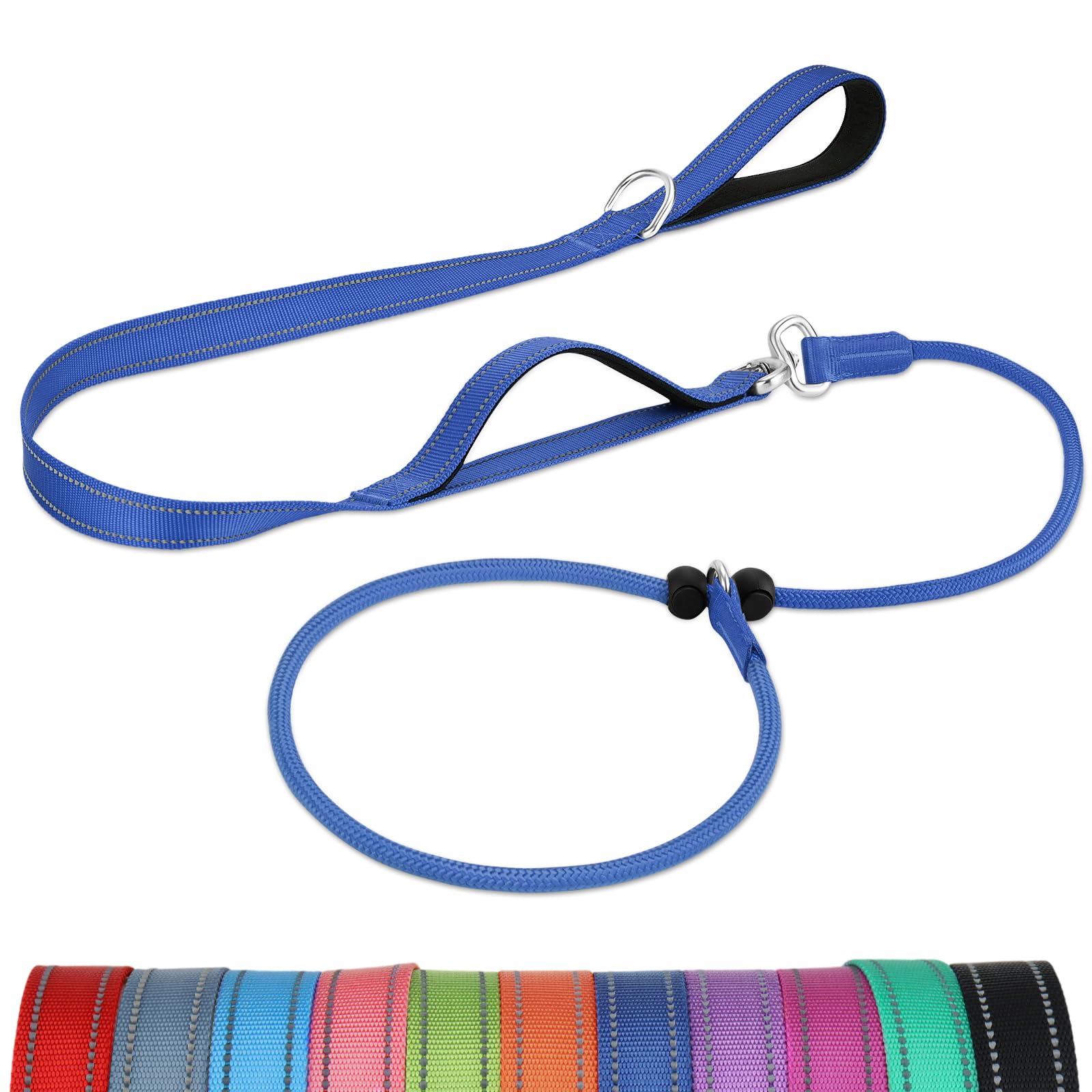Joytale Tangle-Free Slip Leads for Dogs, Reflective Nylon Training Leash for Small Medium Dogs, 6 FT Slip Leash with Pad