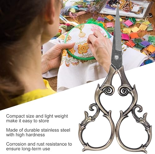 Miniatura 3 de Tijeras retro, de acero inoxidable europeo, con forma de calabaza para bricolaje, pequeñas herramientas de corte para bordado, costura,