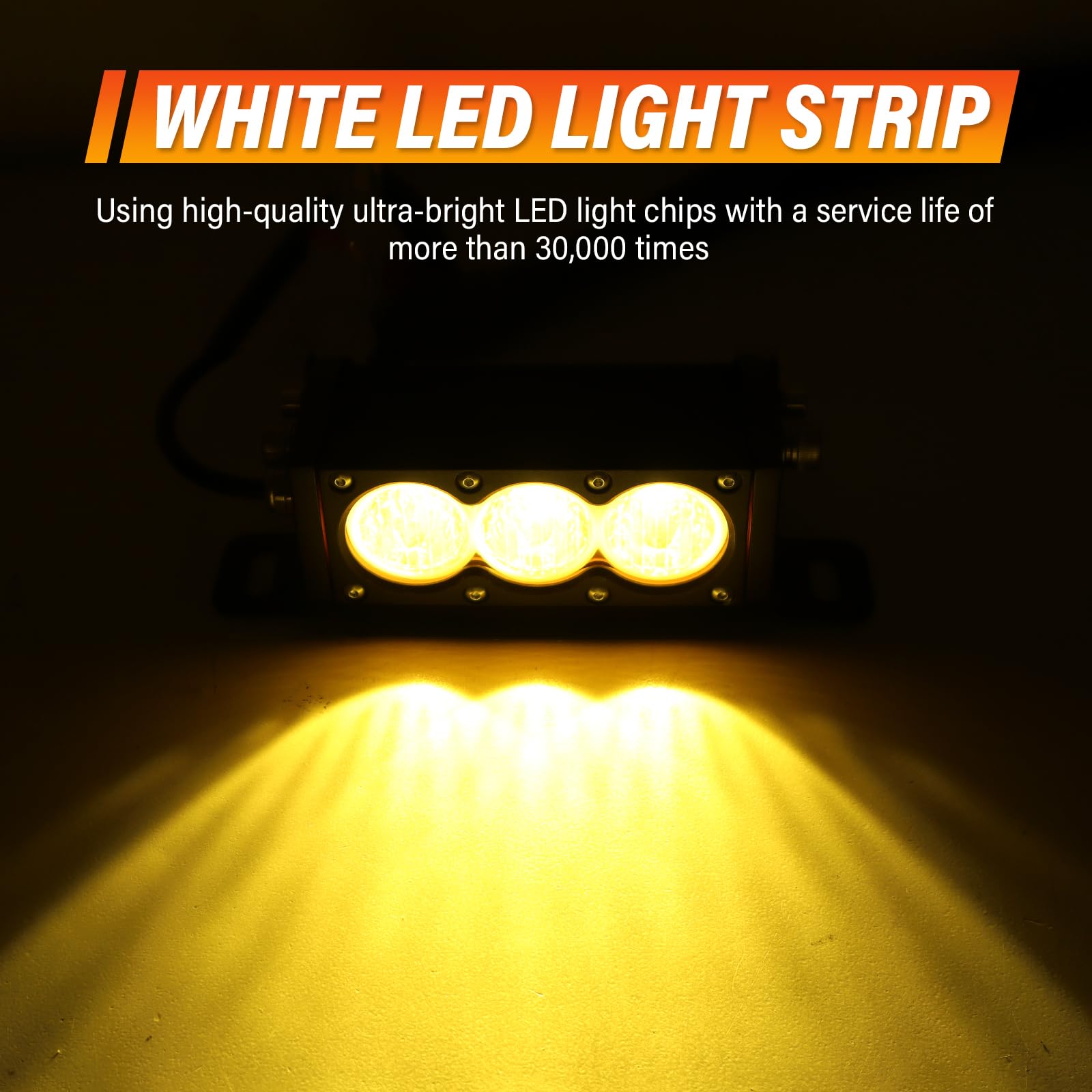AUXTINGS 2 x 15 cm bursztynowa listwa świetlna LED z jednym rzędem 30 W, 30 W, lampa przeciwmgielna, światło robocze, LED, UTV, ciężarówka, 4x4, samochody, SUV, ATV, światła przeciwmgielne z
