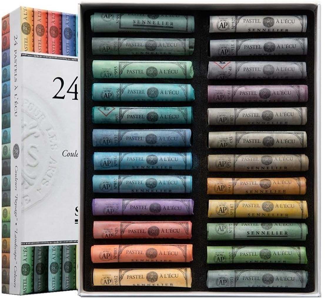 Sennelier zestaw suchych pastelowych kred, 24 pastelowe kolory, delikatny krajobraz, bardzo drobny, sztuczna jakość (import z Francji)