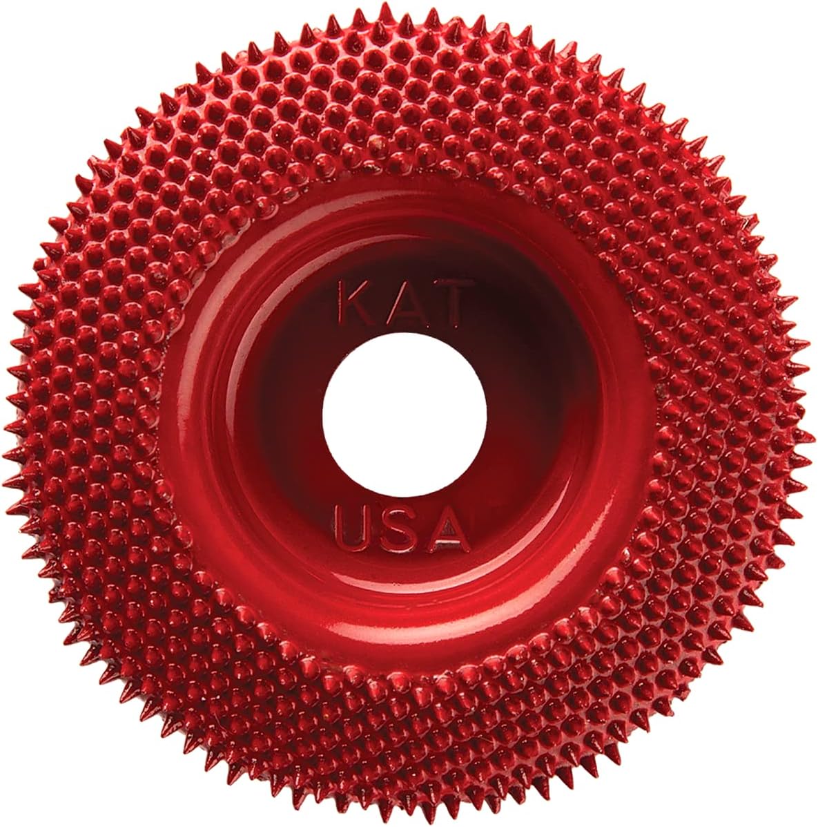 King Arthur's Tools Original and Patented - MERLIN2 Coarse Red Round Tungsten Carbide Disc Rasp for Woodworking, Material Removal, Carving, Smoothing, and Finishing - 2" (50mm) Diameter - # 10009