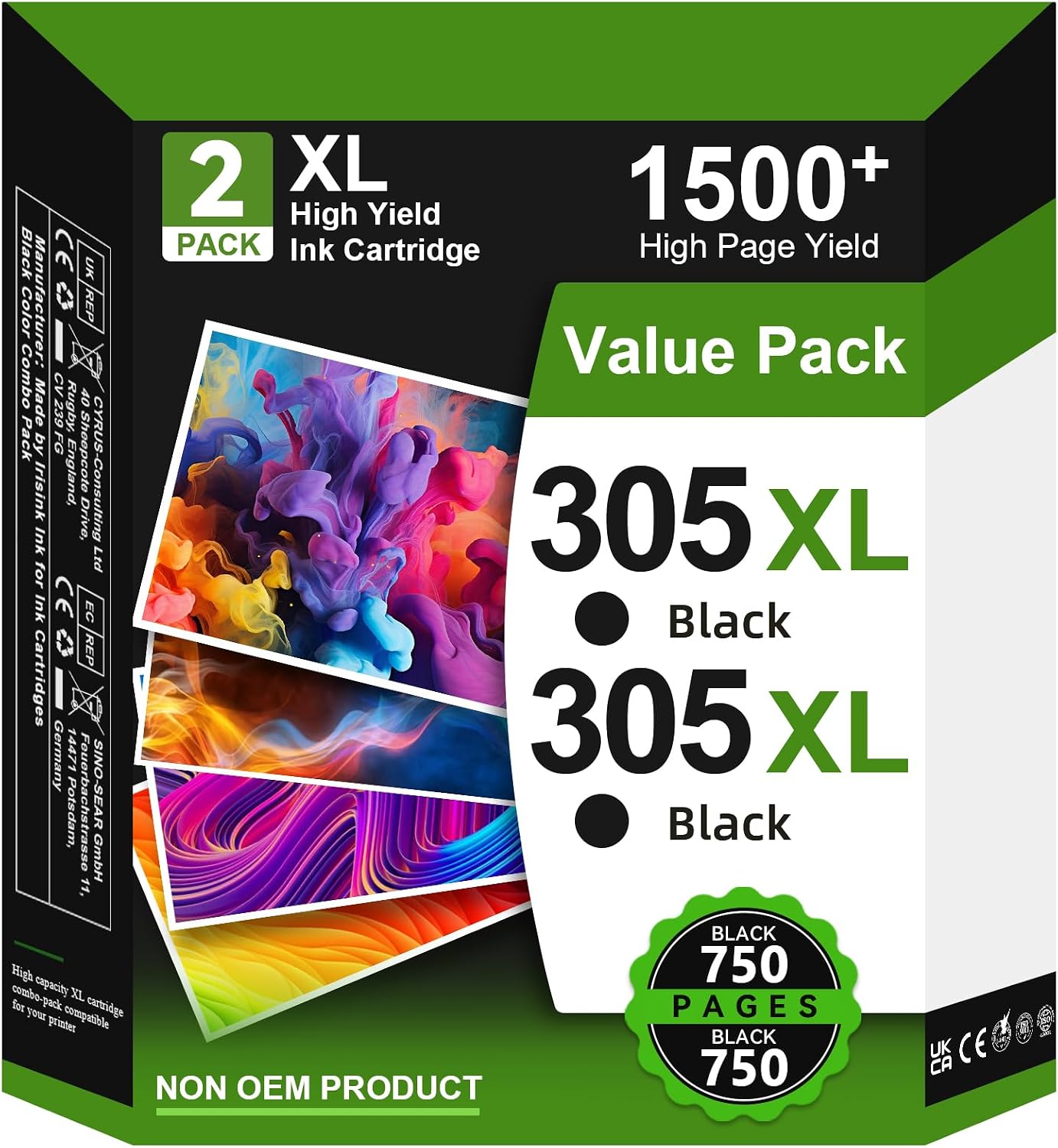 305 XL Schwarz 305XL Kompatibel für HP 305 Druckerpatronen Schwarz für Druckerpatronen HP
