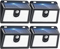 Vista 15 de Paquete de 6 luces solares con sensor de movimiento para exteriores, luces solares súper brillantes impermeables, 3 modos de iluminación, luz