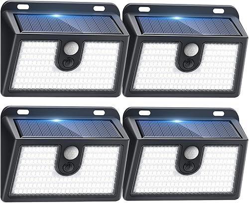 Miniatura 15 de Paquete de 6 luces solares con sensor de movimiento para exteriores, luces solares súper brillantes impermeables, 3 modos de iluminación, luz de