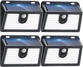Solar Security Lights Outdoor, 149 LED Motion Sensor Light with 3 Lighting Modes IP65 Waterproof 270° Wide Angle Solar Powered Lights Wall Light for Door, Fence, Yard, Garage, Garden Cool White 4 Pack