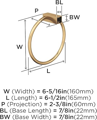 Vista 56 de Amerock BH3608226 Toallero cromado Toallero de 6-1/2 pulgadas (6.496 in) de longitud Monumento Toallero de mano para pared de baño Soporte