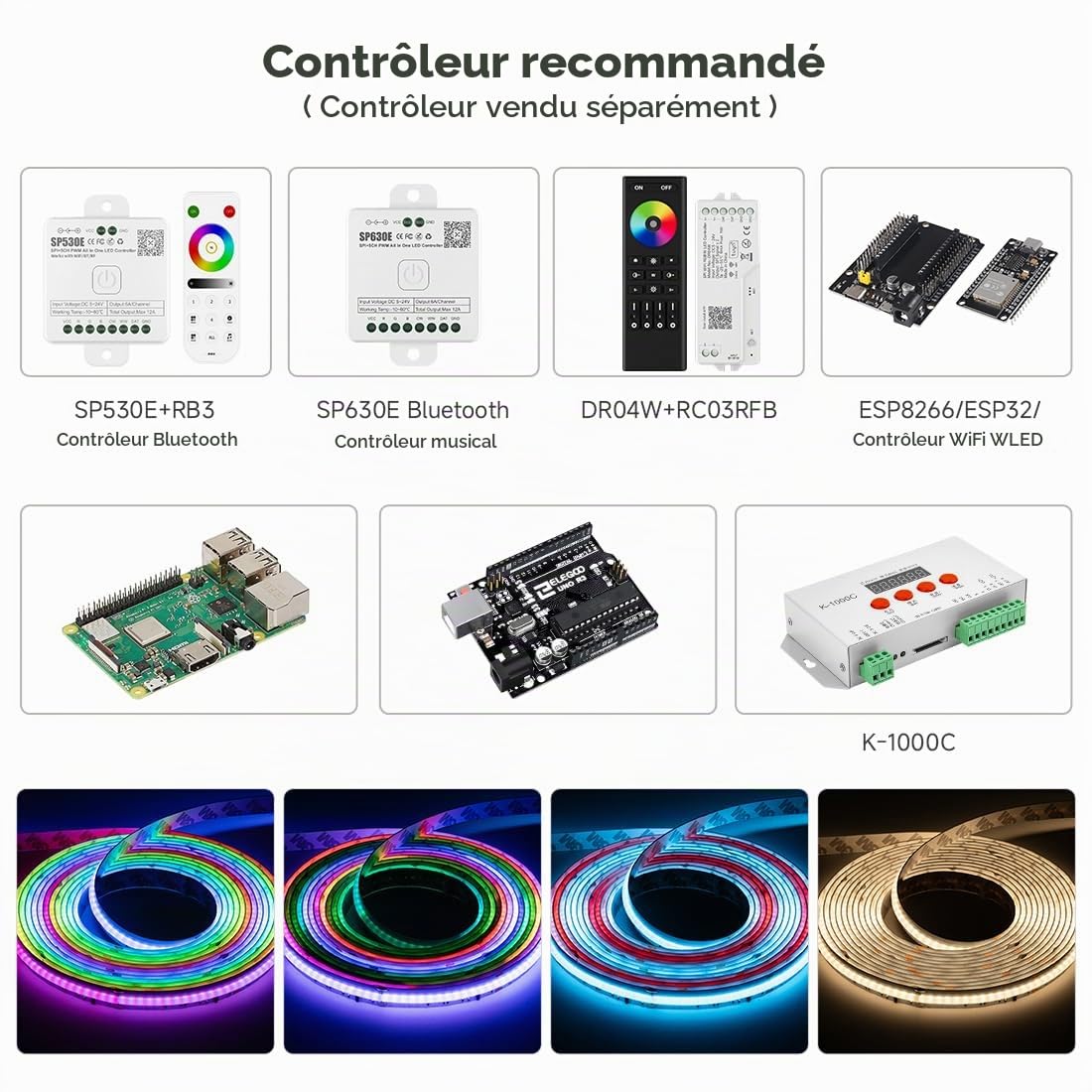 FCOB COB WS2814 IC adressable RGBW Bande LED RGBNW(4000K) 5M 896LEDs/m 24V