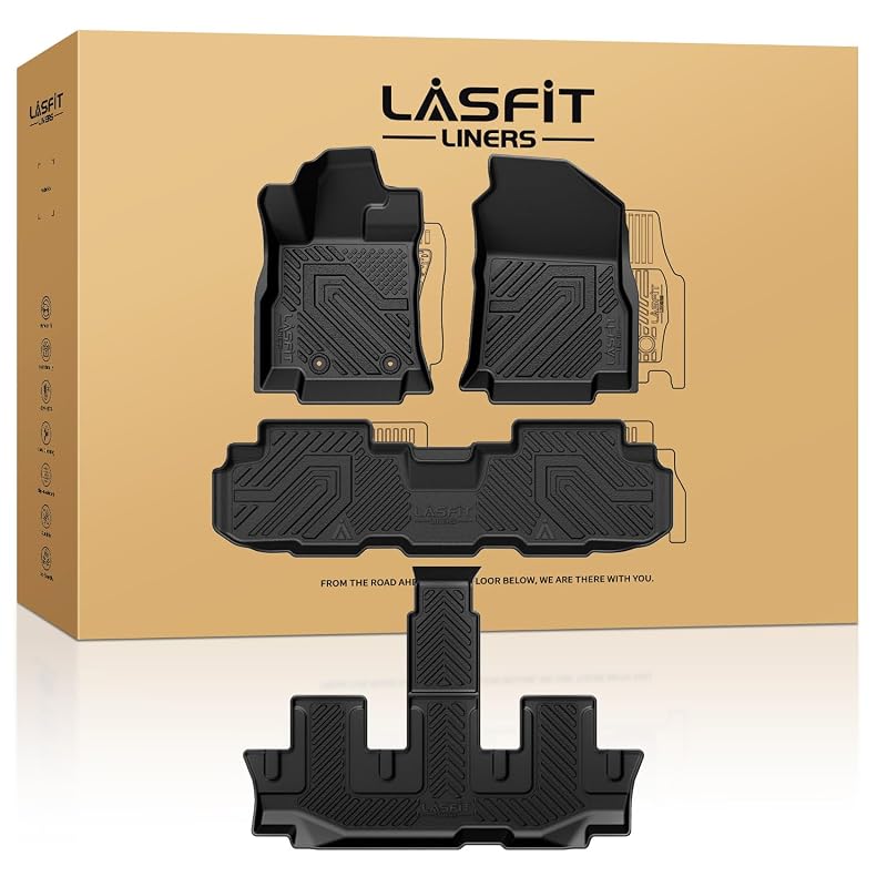 Tapetes automotivos em TPE para Subaru Ascent 2019–2027, 7 ou 8 lugares, preto, kit com 4 peças