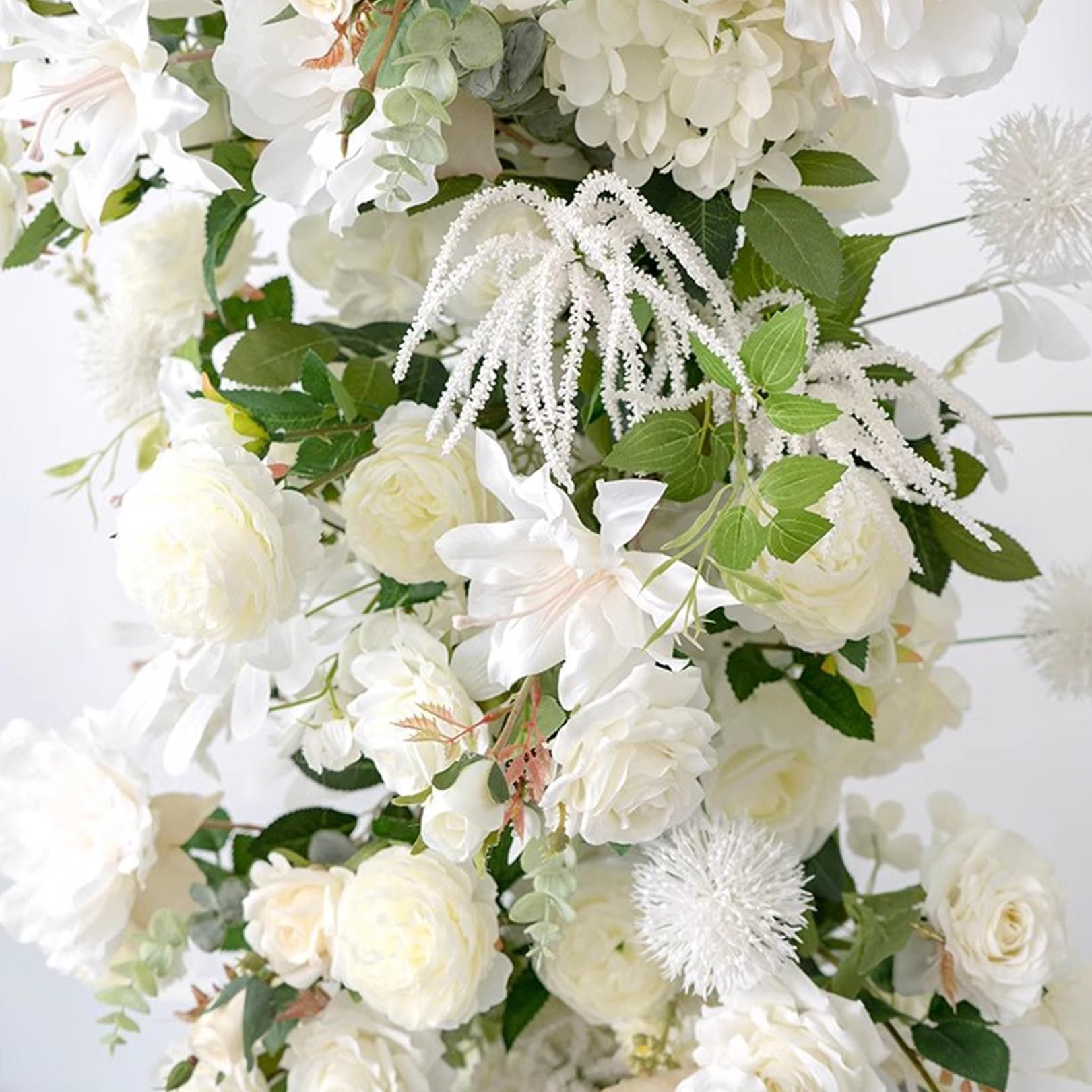 Łuk Ślubny Sztuczna Kwiatowa Dekoracja Ślubna Wiersz Kwiatowy Obszar Wstępny Tło Sceny Dekoracja Kwiatowa (Color : Without table flowers)