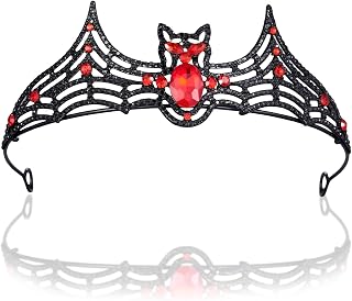 Black Vampire Bat Tiara Halloween Headpiece Black Rhinestone Gothic Women Crown Girls Headband