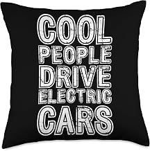 Cool People Drive Electric Cars Quote E Cars EV Electric Car Throw Pillow