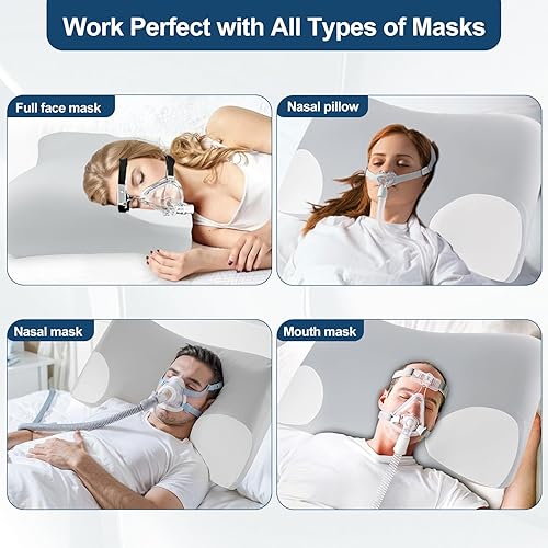 Miniatura 5 de Hotodeal Almohada CPAP, almohadas CPAP de espuma viscoelástica para personas que duermen de lado, almohada cervical CPAP para aliviar el dolor de