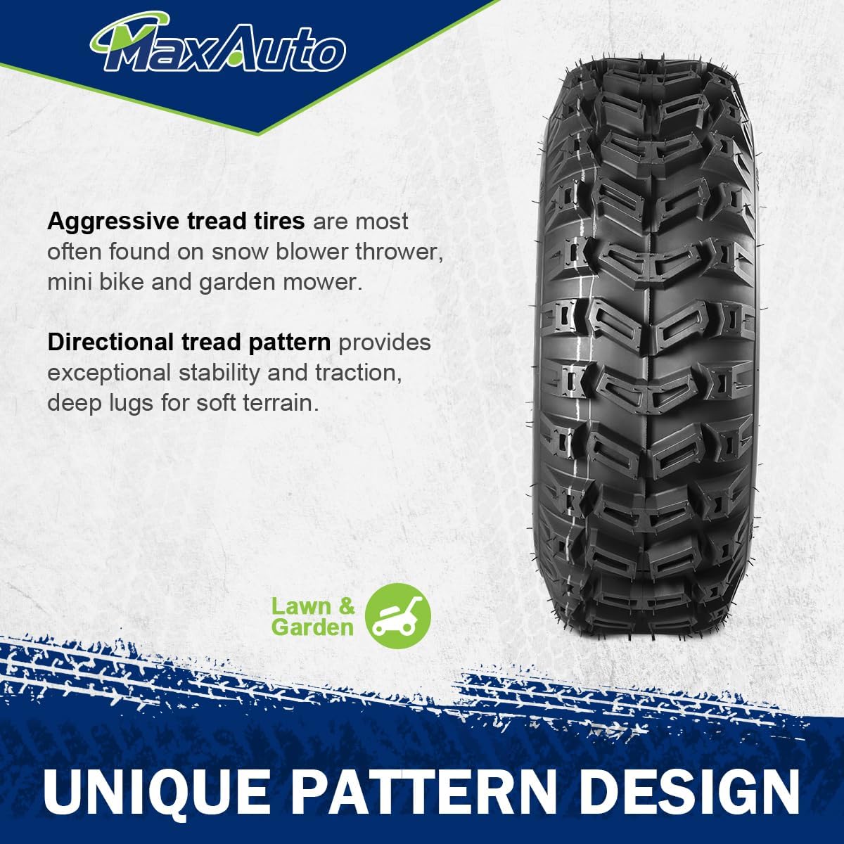 MaxAuto ATV Tires 15x5.00-6 15x5x6 Snow Hog Lawn and Garden Tires Snow Blower Thrower Tire 2PR, Set of 2