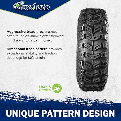 Miniatura 4 de MaxAuto ATV Tires 15x5.00-6 15x5x6 Snow Hog Lawn and Garden Tires Snow Blower Thrower Tire 2PR, Set of 2