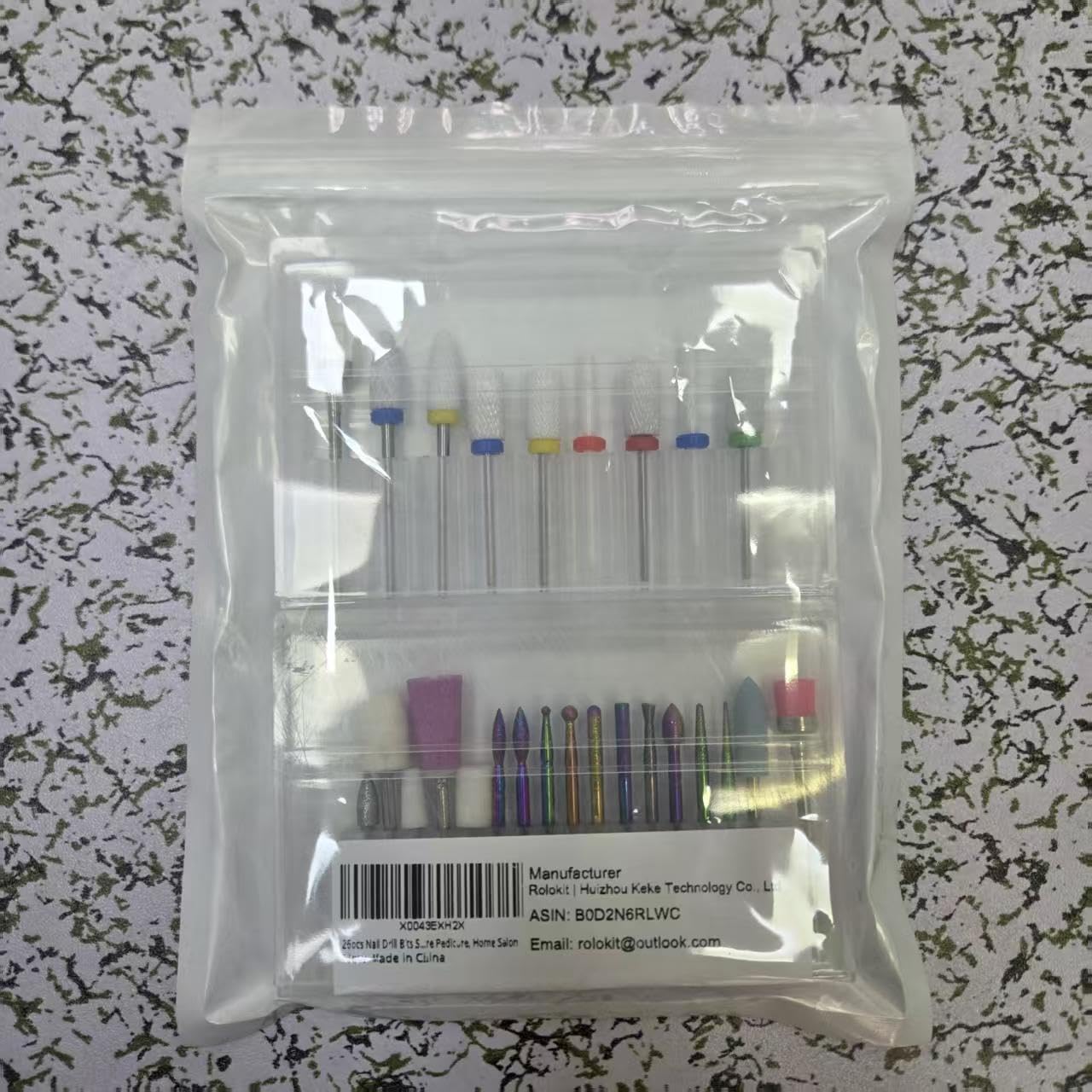 Juego de 26 brocas para uñas, 3/32 pulgadas fresas torno de cerámica para uñas, Broca de diamante para limar de uñas, removedor de cuticulas para manicura y pedicura de uñas de gel acrílico