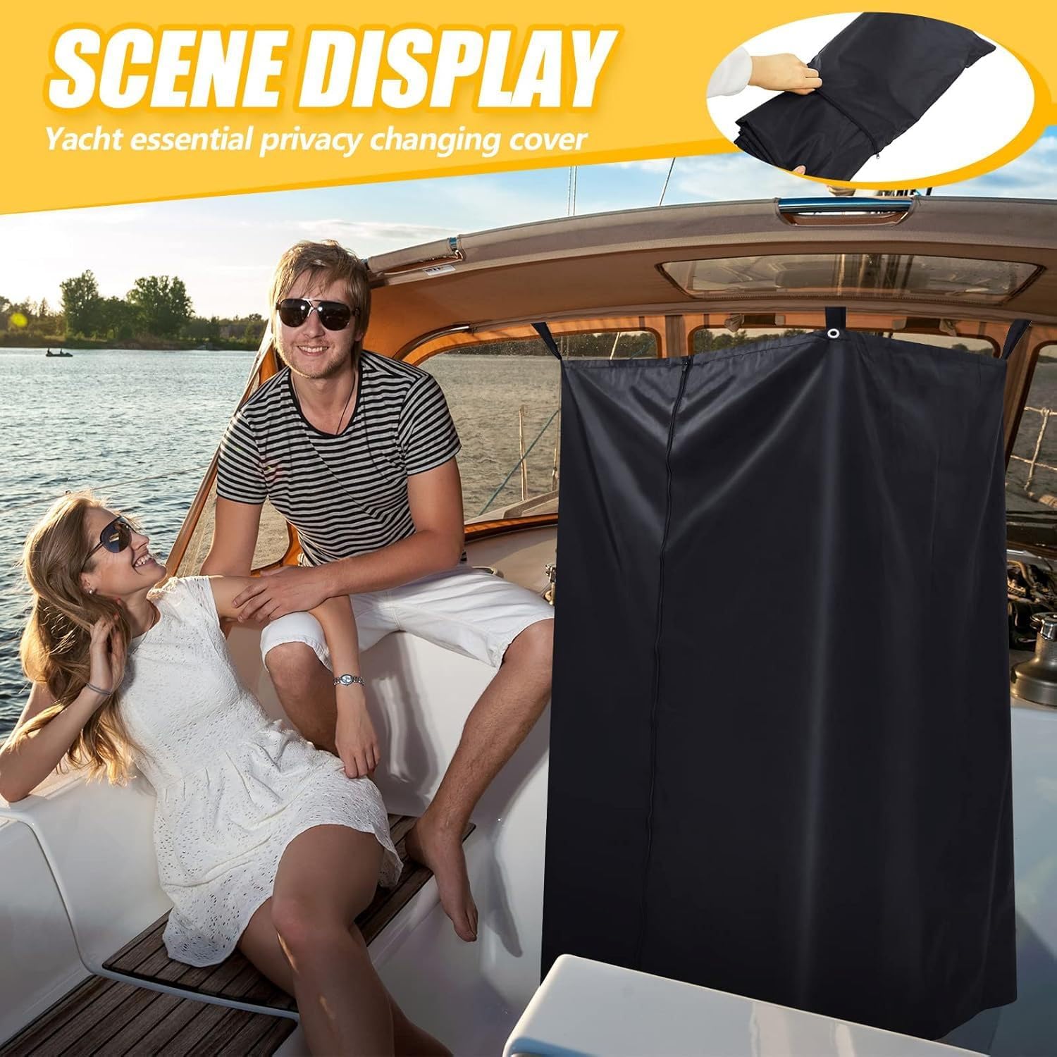 Boats Privacy Curtain Outdoor Changing Room 420D Heavy Duty Hanging Privacy Curtain Portable Waterproof Privacy Tent Shower Curtain Suitable for Backyard Beach Travel Boat Tent