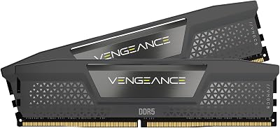 CORSAIR Vengeance DDR5 64GB (2x32GB) DDR5 hasta 6000MHz CL30 AMD Expo Intel XMP iCUE Memoria de Ordenador Compatible – Gris (CMK64GX5M2B6000Z30)